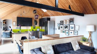open plan house with exposed steel a frame