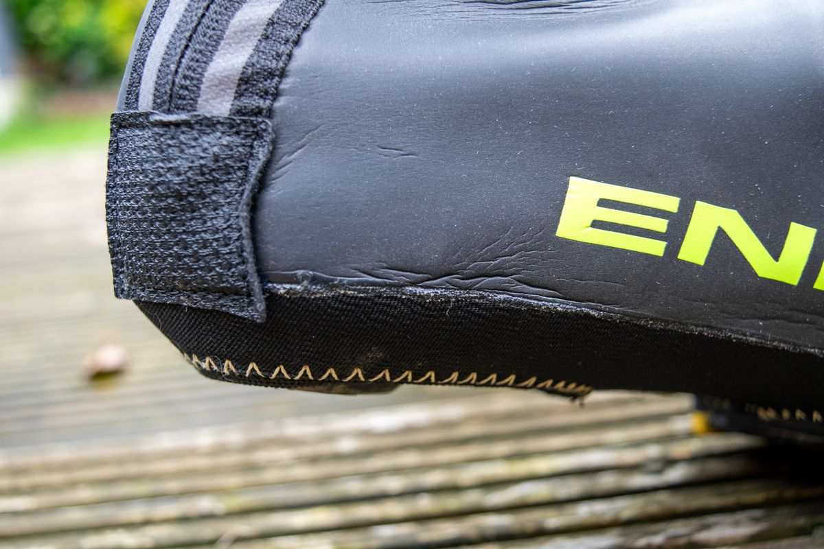 A rider wearing the Endura Road overshoes