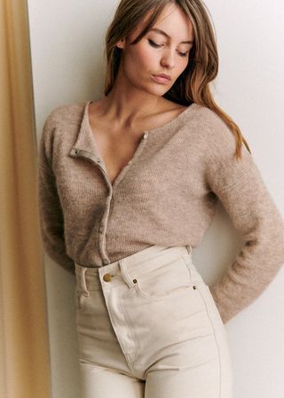 Round-Neck Wool Cardigan