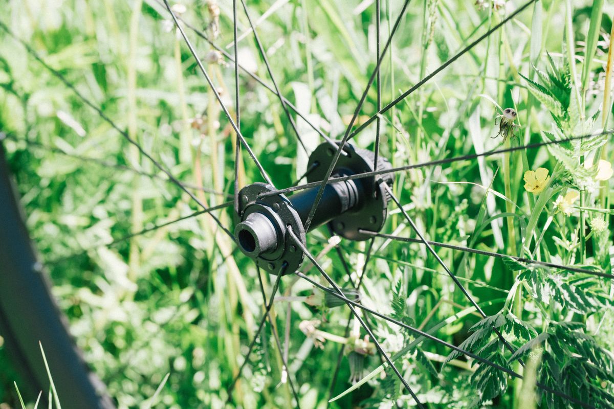 A zipp wheel in an alpine meadow
