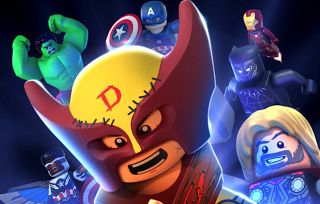 Colorful Lego versions of MCU superhero characters