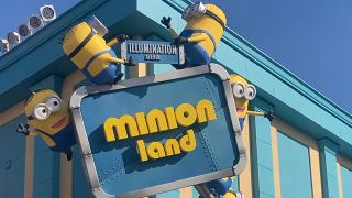 The sign at Minion Land in Universal Orlando.