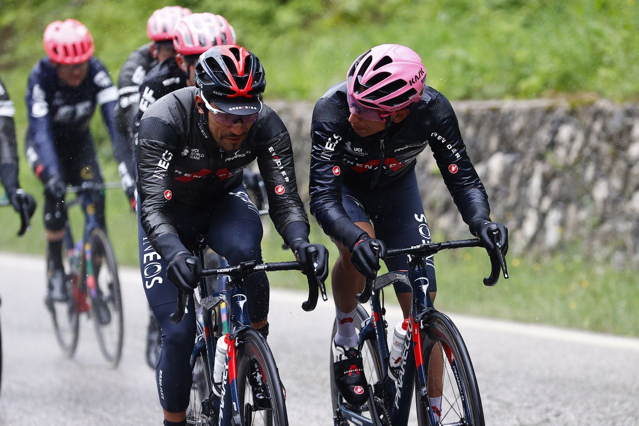 Giro dItalia 2021 104th Edition 16th stage Sacile Cortina dAmpezzo 212 km 24052021 Egan Bernal COL Ineos Grenadiers Daniel Felipe Martinez COL Ineos Grenadiers photo Luca BettiniBettiniPhoto2021