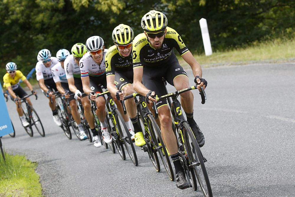 Mitchelton-Scott lead the field during stage 2 with Daryl Impey