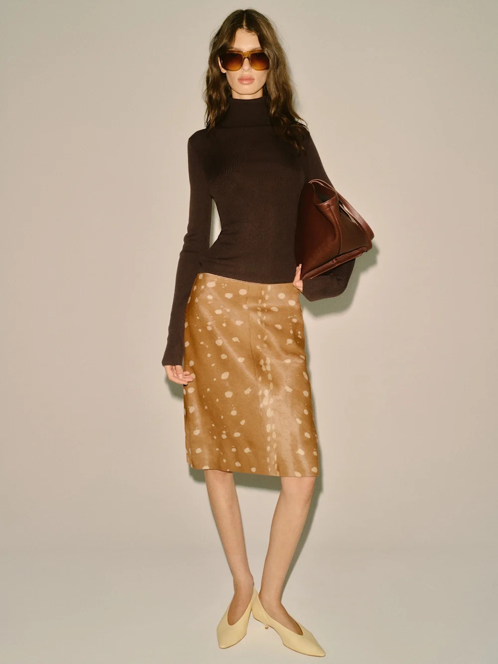 Veda Barrow Leather Low Waist Skirt