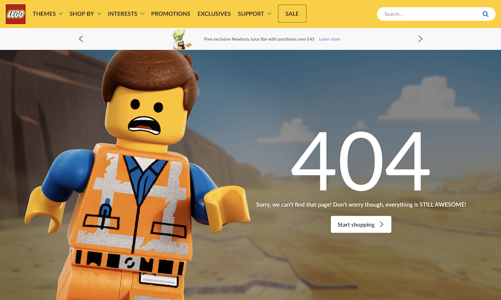 404 page: Lego