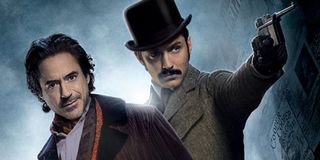 Robert Downey Jr. and Jude Law in Sherlock Holmes: A Game of Shadows