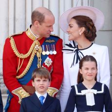 The Wales family stands on the Buckingham Palace balcony for the Trooping the Colour parade in 2024