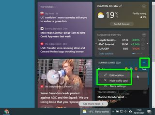 how to remove Windows 10 news and weather widget - hide cards