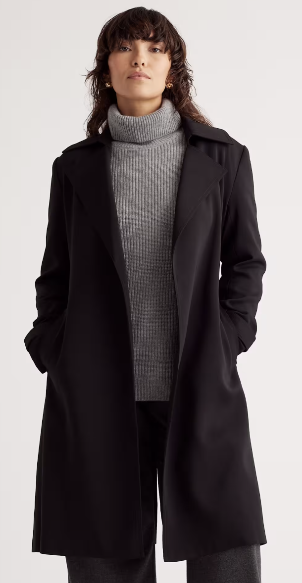 Quince, Stretch Crepe Trench Coat