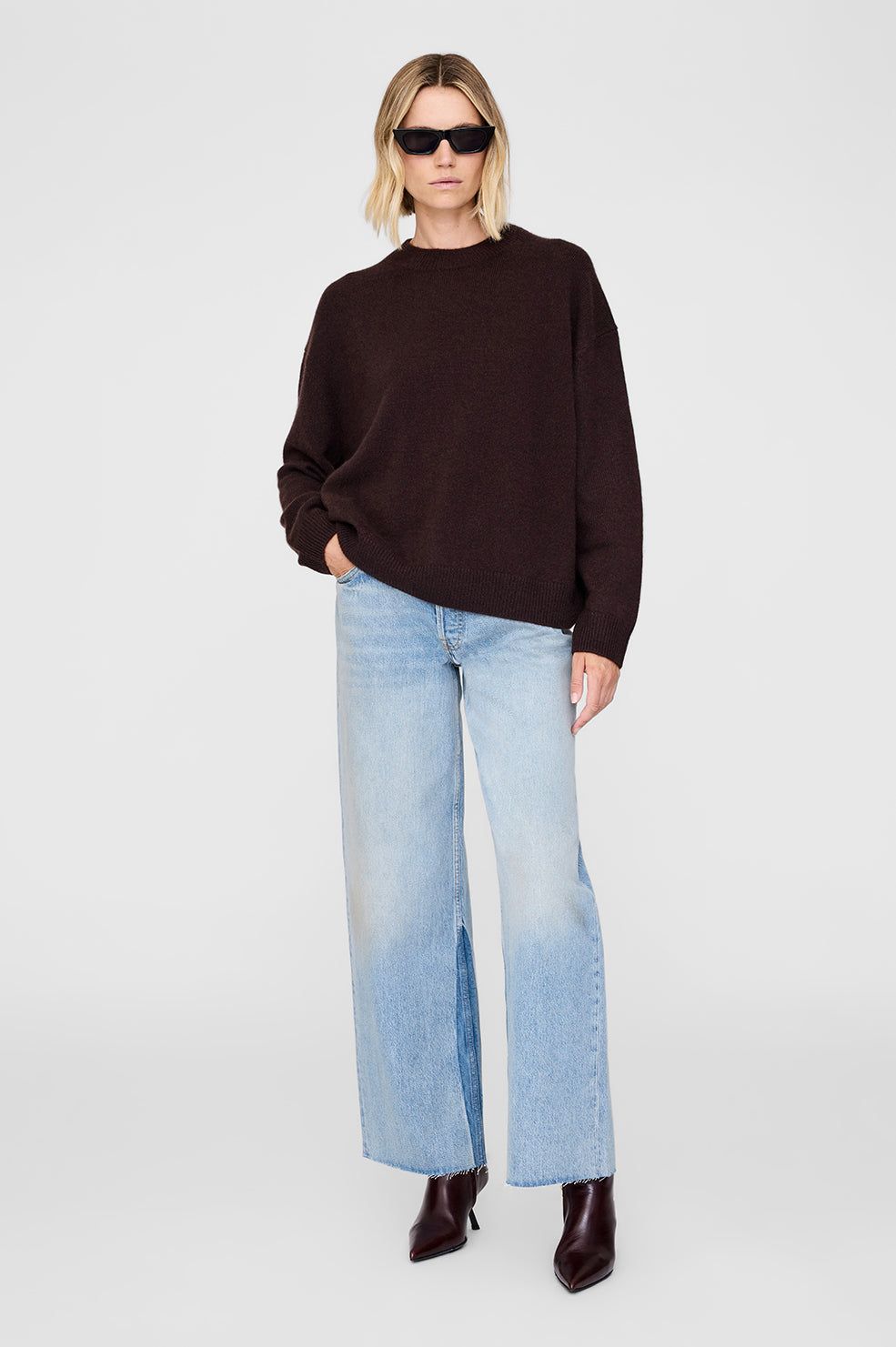 Lee Crew Sweater - Deep Brown