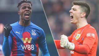 Wilfried Zaha of Crystal Palace and Nick Pope of Burnley could both feature in the Crystal Palace vs Burnley live stream