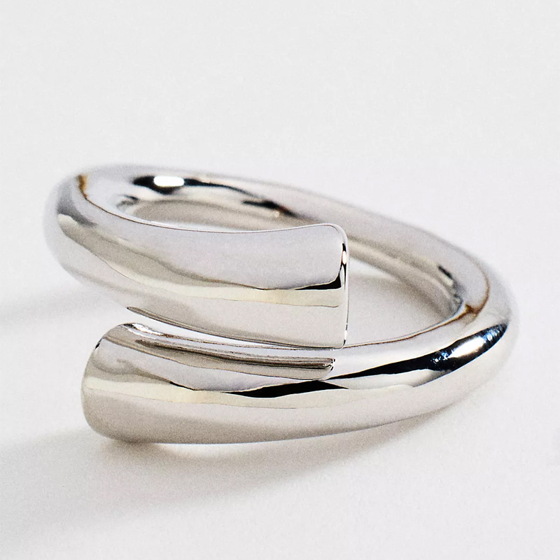 Anthropologie chunky silver wrap ring