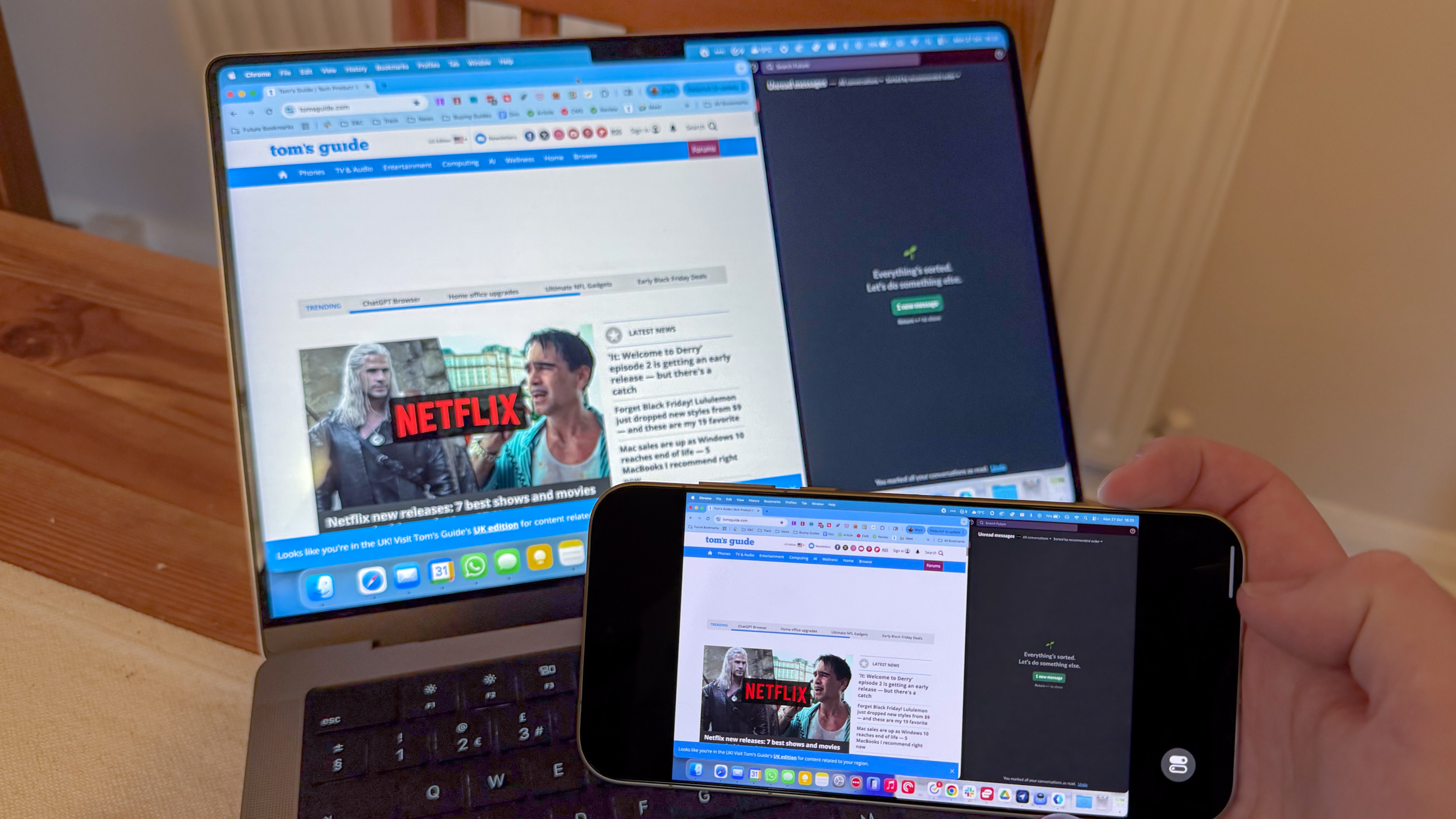 Oppo Find X9 Pro controlling a MacBook