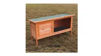 The KCT Napoli Single Rabbit Hutch outside on a lawn