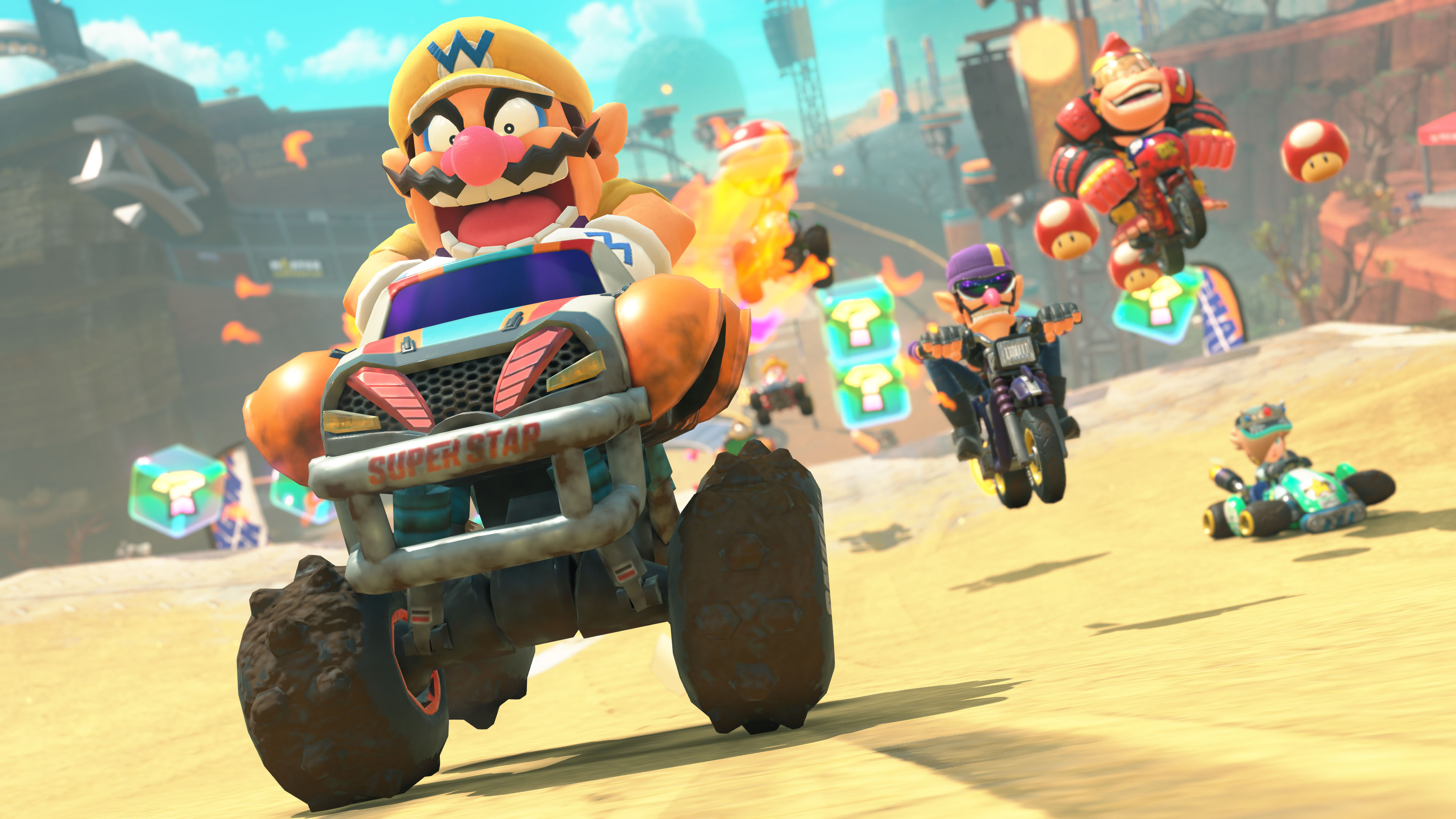 Mario Kart World on Switch – Wario in the lead