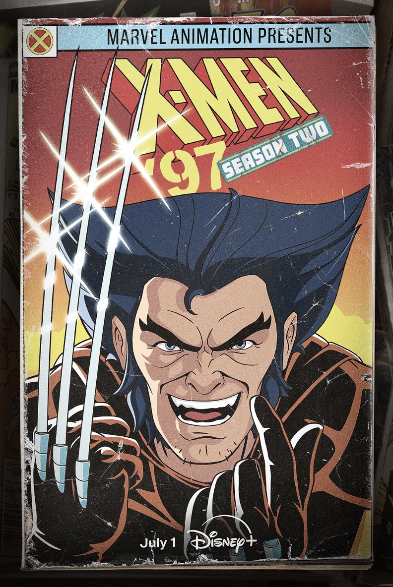 Wolverine with his claws out on a poster