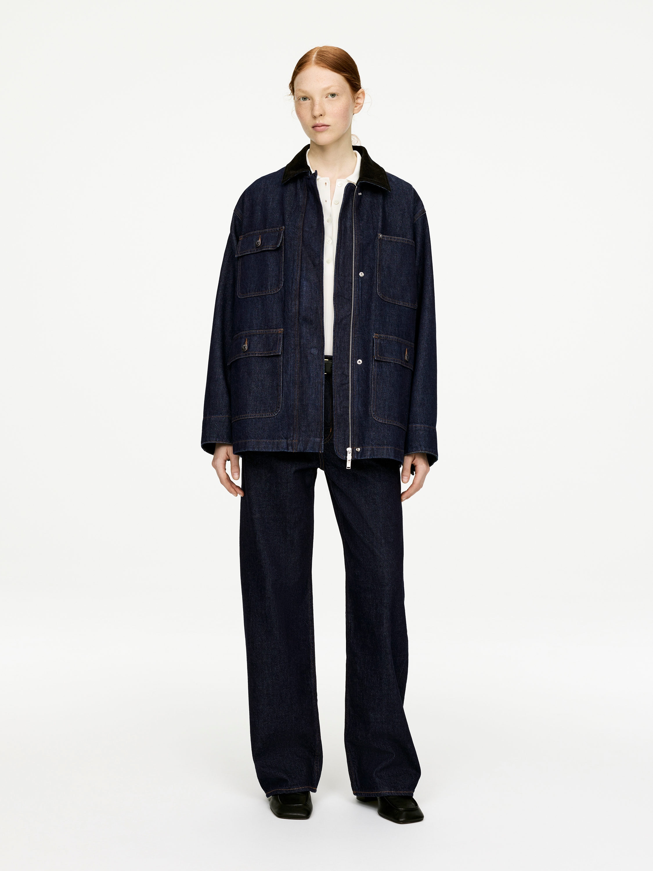 Oversized Denim Jacket &amp;ndash; Dark Blue &amp;ndash; Women &amp;ndash; Arket Gb