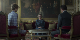 The Queen, Princess Diana and Prince Charles in a still from The Crown season 5