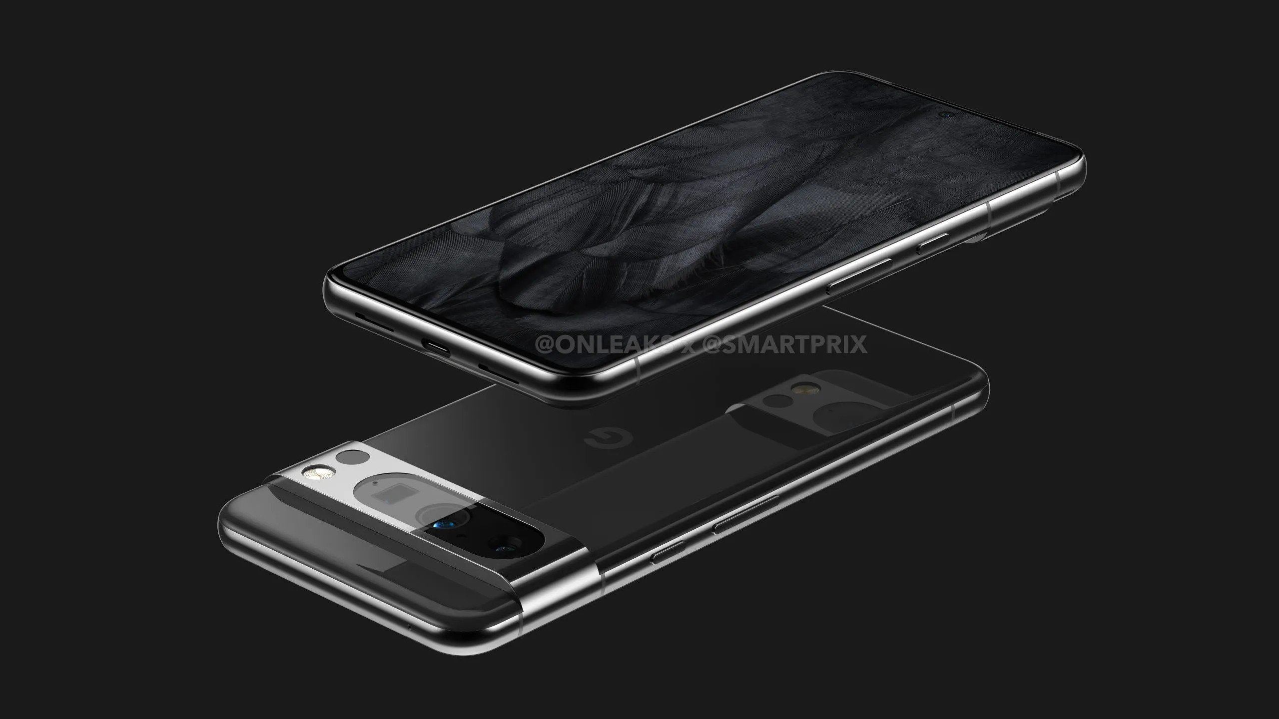 The Google Pixel 8 Pro leaks in Black.