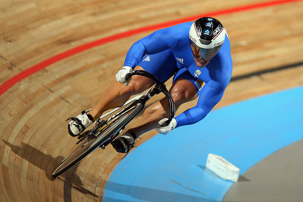 APELDOORN, NETHERLANDS - OCTOBER 19: Christos Volikakis of Greece in action in the Men&#039;s Sprint Qualifying on day two of the 2013 European Elite Track Championship at Omnisport Apeldoorn on October 19, 2013 in Apeldoorn, Netherlands. (Photo by Bryn Lennon/Getty Images)