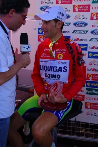 Vincenzo Nibali (Liquigas-Doimo) meets the press