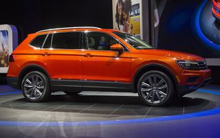 The 2018 Volkswagen Tiguan SUV is unveiled during the 2017 North American International Auto Show in Detroit, Michigan, January 9, 2017. / AFP / SAUL LOEB(Photo credit should read SAUL LOEB/A