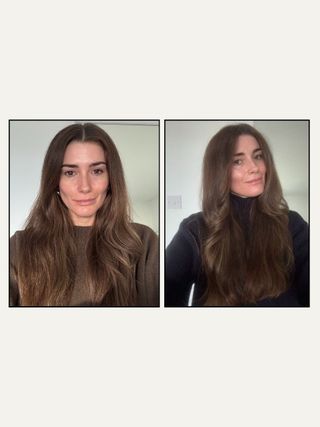 Eleanor before and after using Kent Brushes round brush