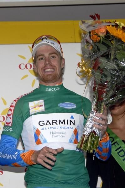 Tyler Farrar (Garmin-Slipstream) grins on the Franco-Belge podium.