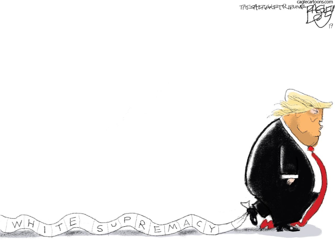 Political Cartoon U.S. Trump white supremacy