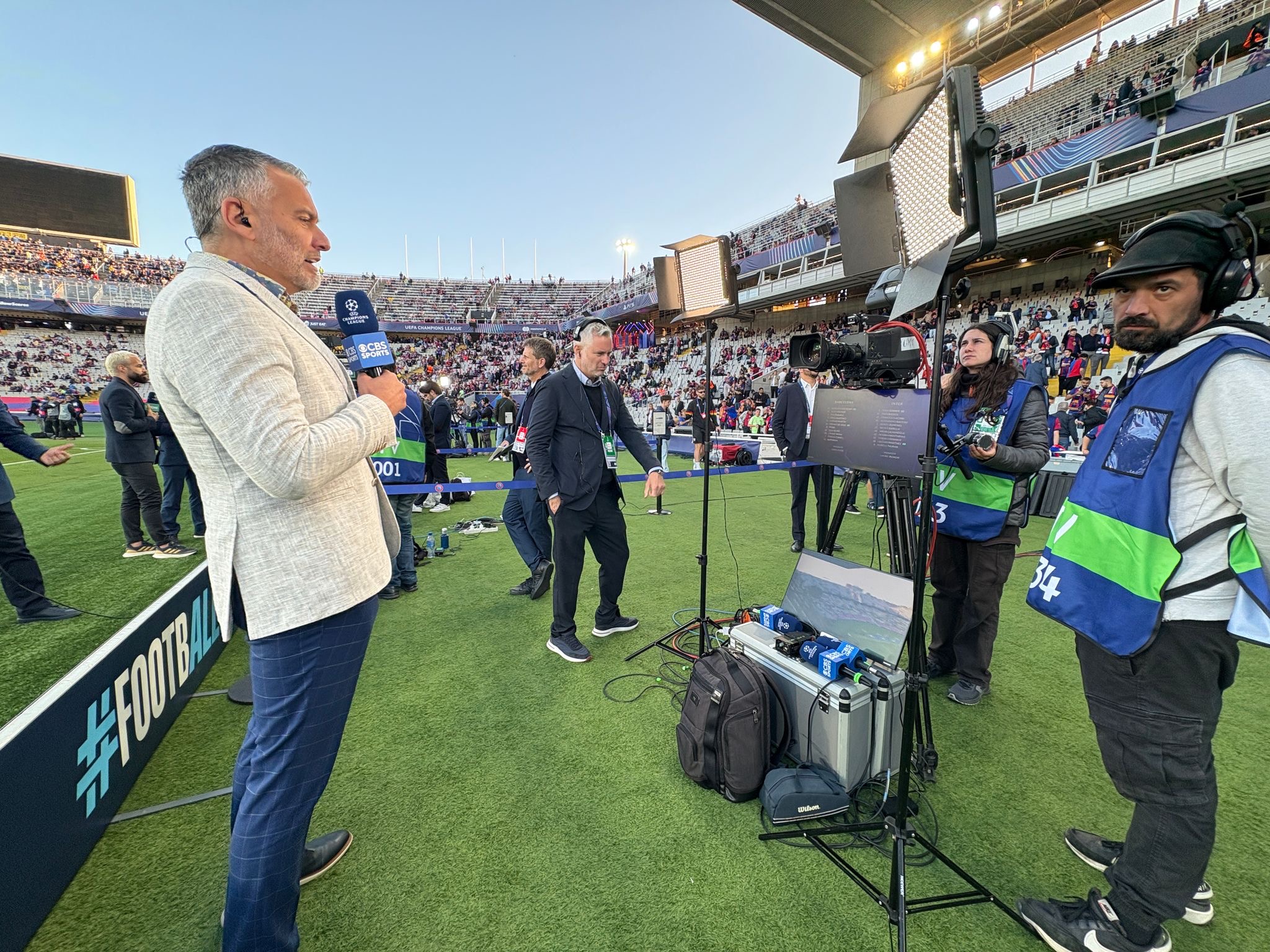 Guillem Balague looks on during the Real Madrid CF v Eintracht Frankfurt - UEFA Super Cup Final 2022 at Helsinki Olympic Stadium on August 10, 2022 in Helsinki, Finland.