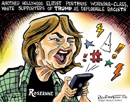 Editorial cartoon U.S. Roseanne racist comments