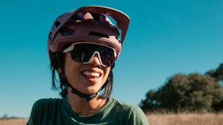 The new Smith Payroll MTB helmet worn by female rider