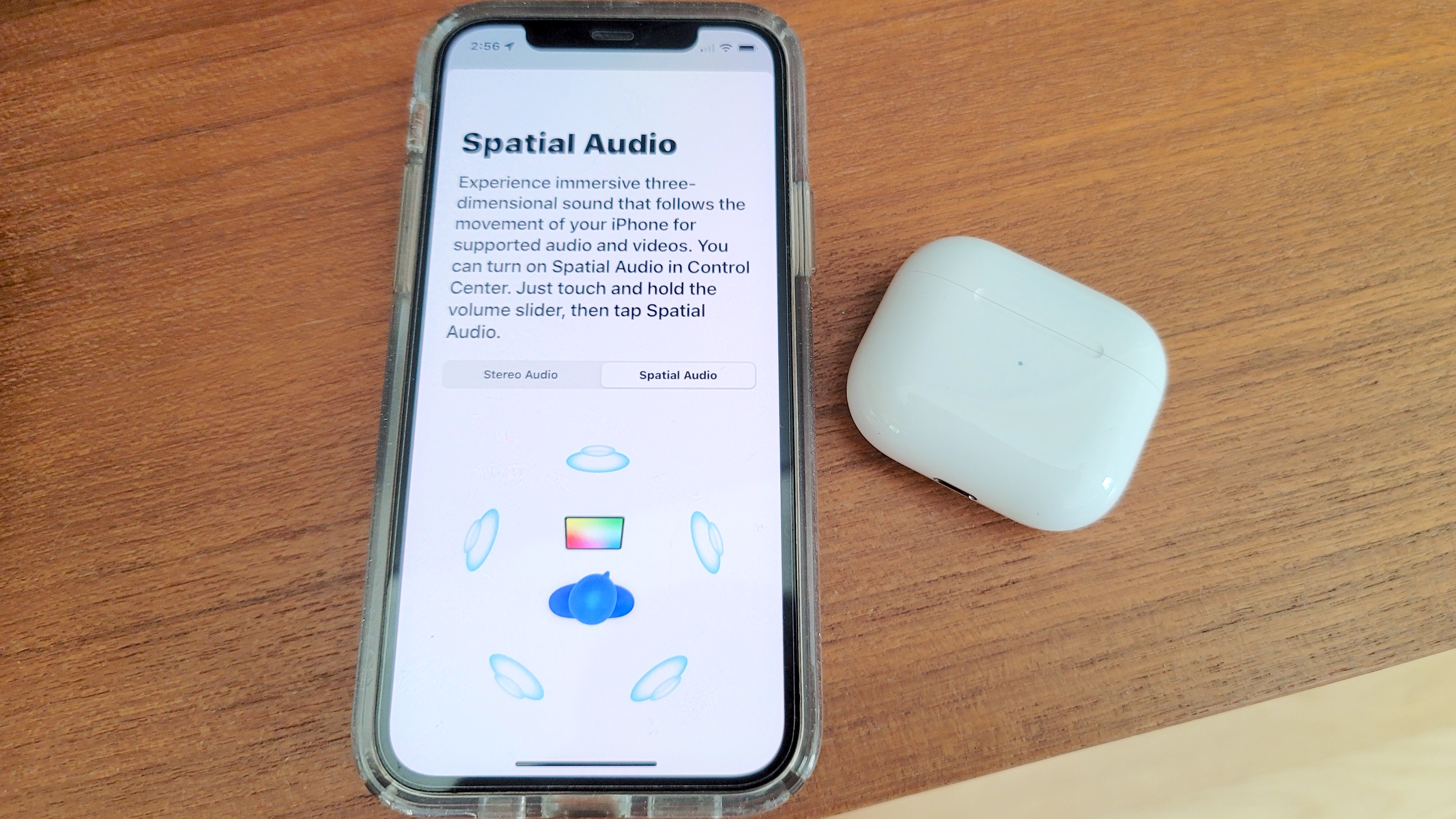 Spatial audio enabled on Apple AirPods 3