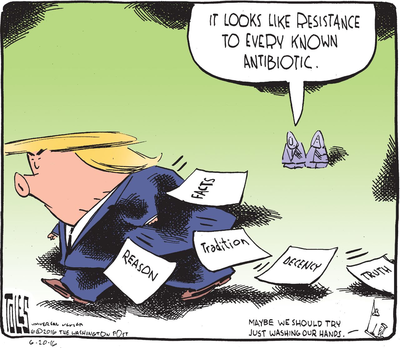 Political Cartoon&amp;amp;nbsp;U.S.&amp;amp;nbsp;Donald Trump Antibiotic