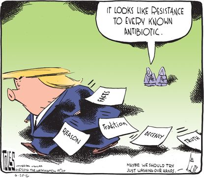 Political Cartoon&nbsp;U.S.&nbsp;Donald Trump Antibiotic