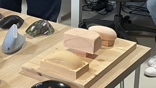 A wooden block used to turn into a mouse by Logitech designers.