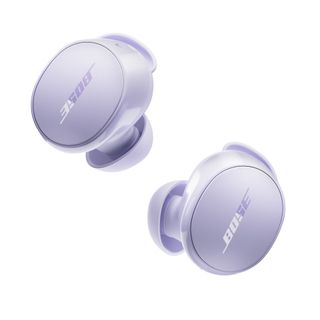 A lilac pair of Bose QuietComfort Earbuds (2024) on a white background.