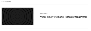 A link on the Marvel.com website reads "CHARACTER: Victor Timely (Nathaniel Richards/Kang Prime)"