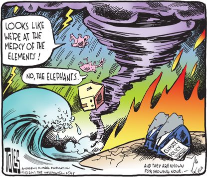 Political cartoons U.S. Republicans environment Harvey climate change