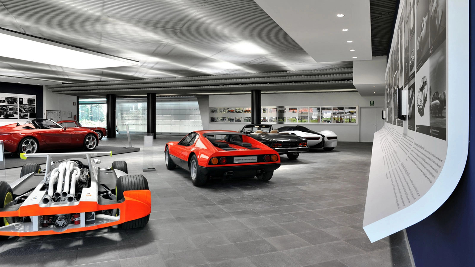 Views of Pininfarina's Collection, which houses the company's automotive greatest hits