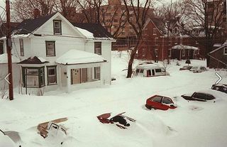 This photograph was taken a couple of days after the Blizzard of 1993 in State College, Pa. These cars weren't going anywhere anytime soon.