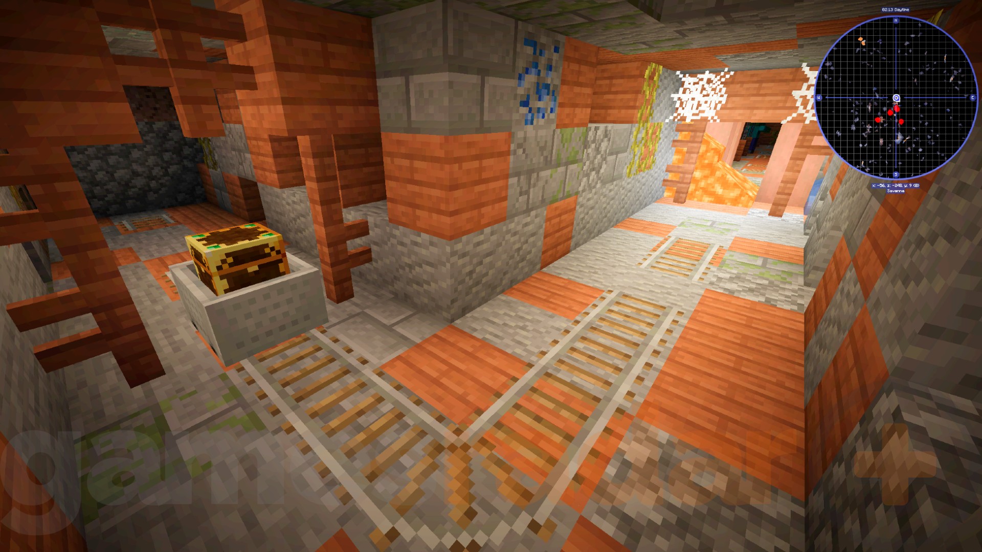 A screenshot taken inside a Minecraft world with the BetterMC mod installed.