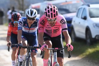Alberto Bettiol (EF Education-EasyPost) before he crashed at Strade Bianche