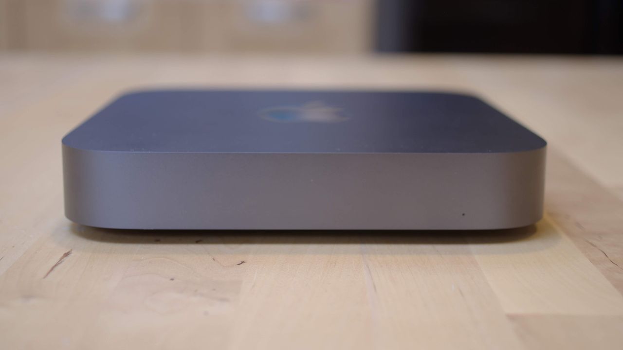 The Apple Mac Mini (2018) seen from the side