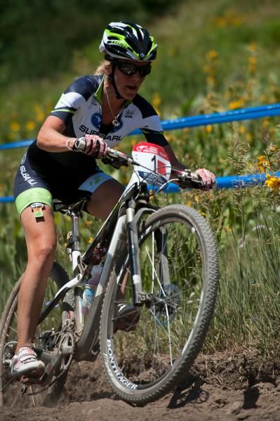 Subaru Trek's Heather Irmiger had a near perfect ride for second place.