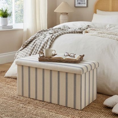 Dunelm ottoman at the end of the bed