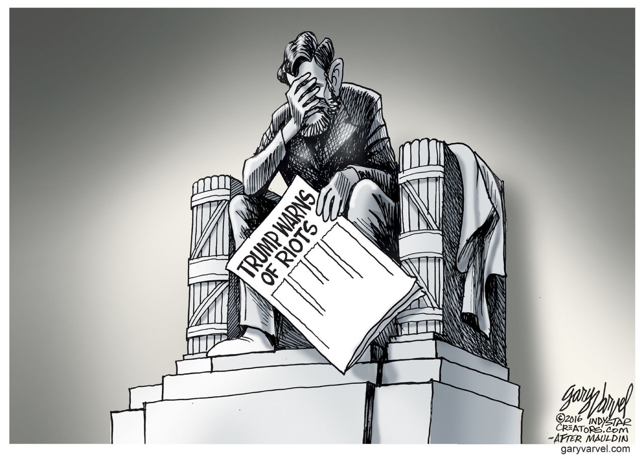 Editorial cartoon U.S. Lincoln Trump