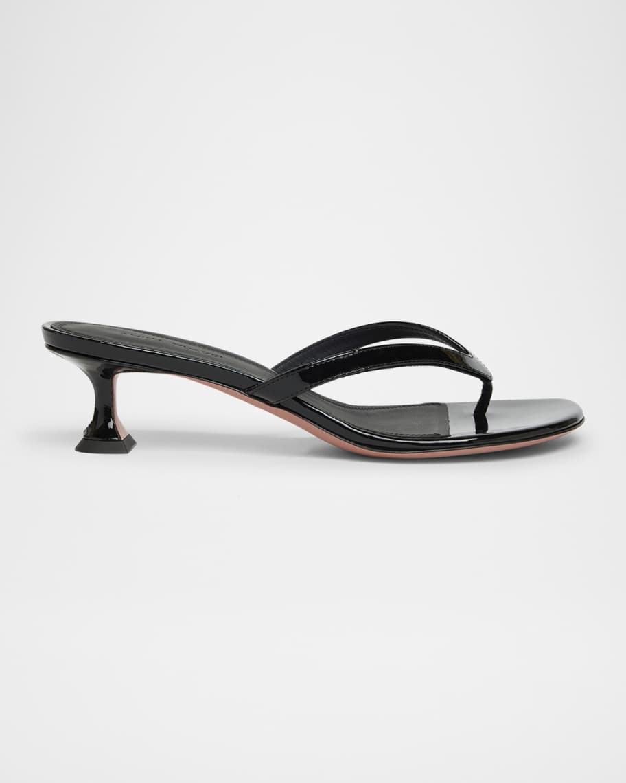 Juliette Patent Kitten Thong Sandals