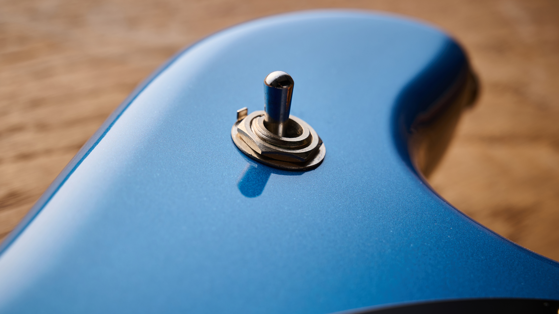 Close up of the pickup selector switch on the Sterling by Music Man StingRay Baritone guitar